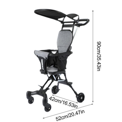 Black Foldable Baby Stroller with 360° Universal Wheel Dimensions