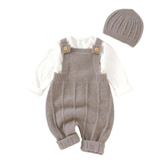 Baby Knitted Romper with Hat
