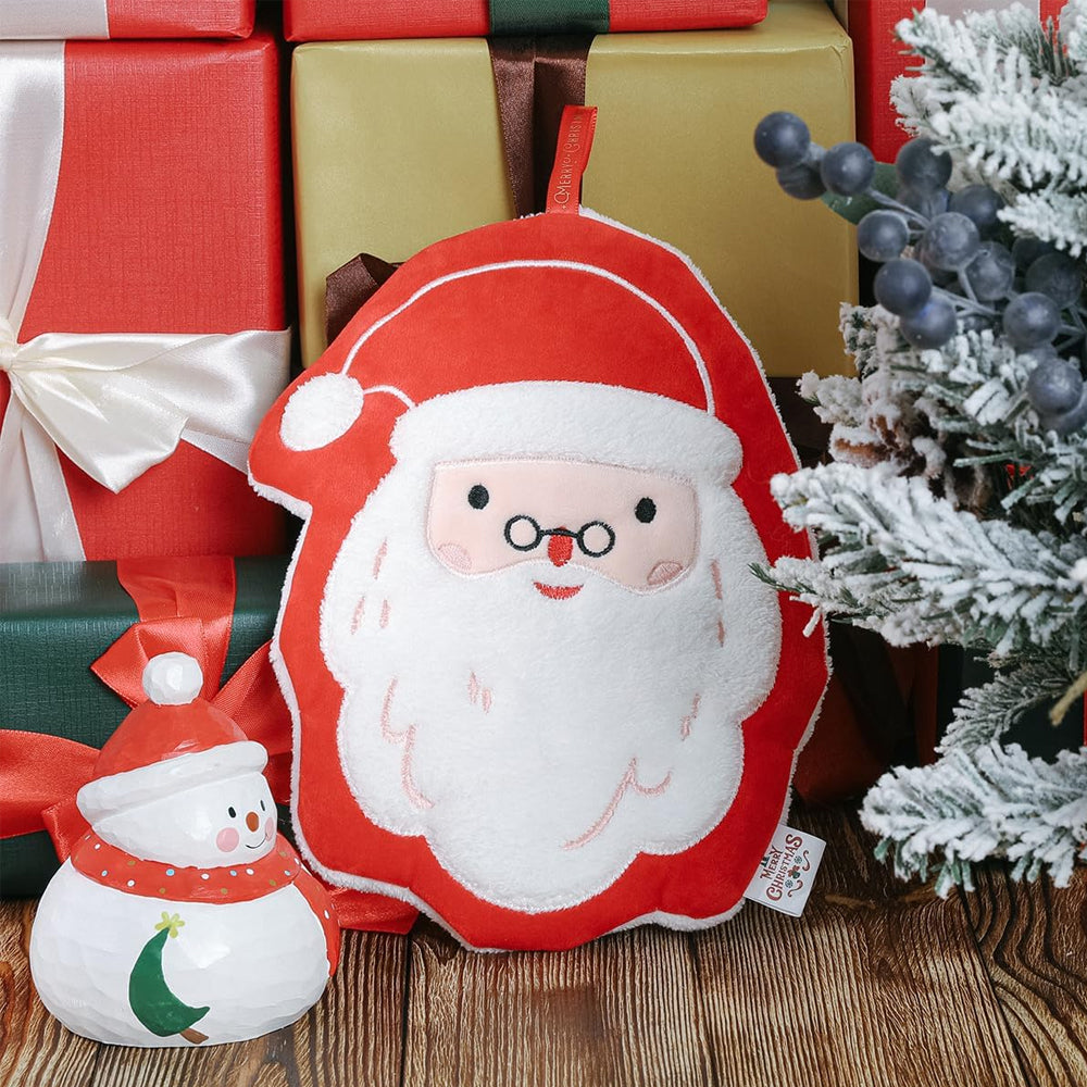 Red And White Santa Clause Design Christmas Hanging Towel In A Christmassy Background