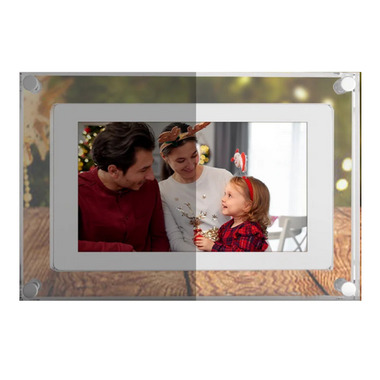 Acrylic Digital Photo Frame In a White Background