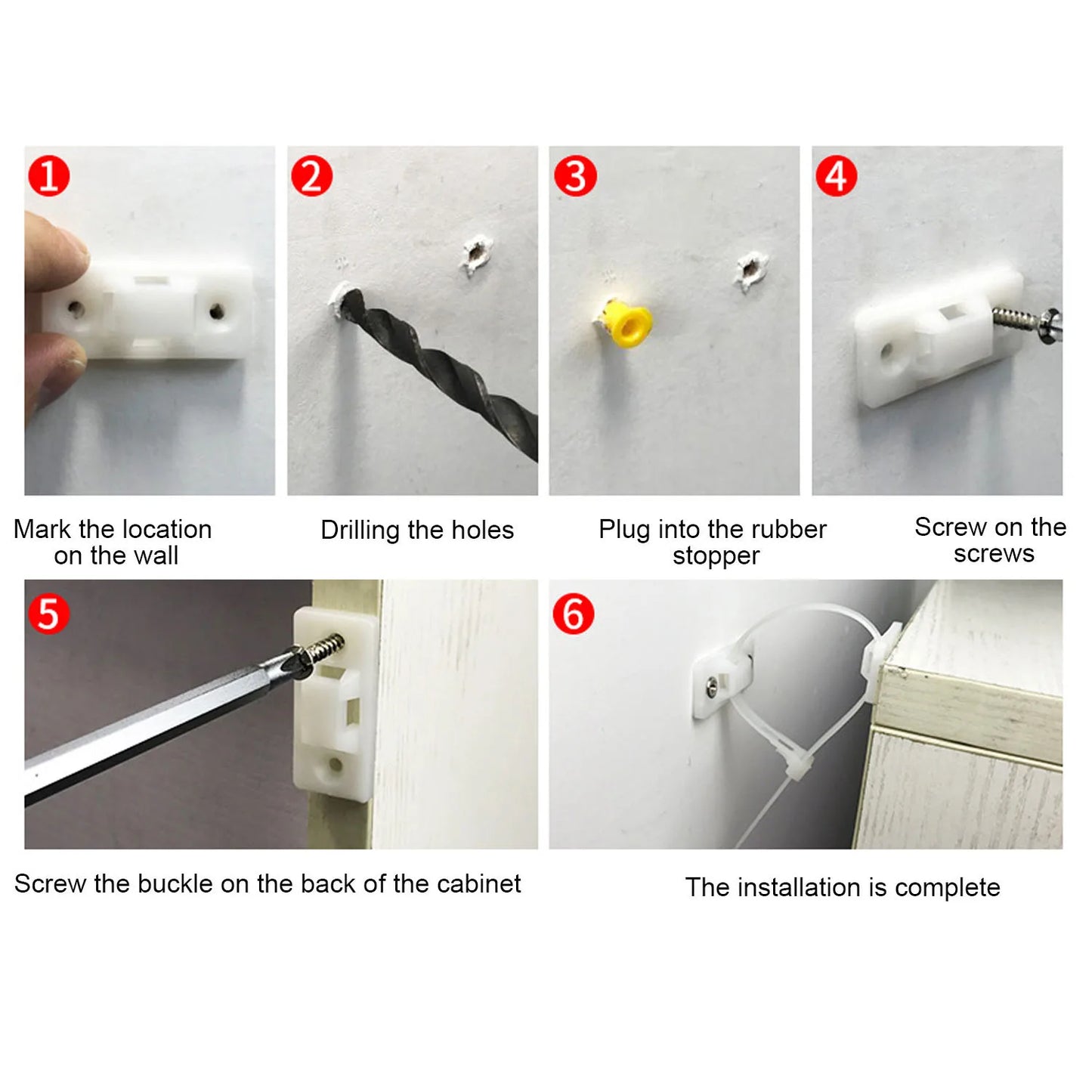 Anti-Tip Furniture Anchors Strap Step By Step Installation Guide