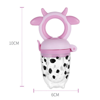 Baby Food Pacifier Teether Cow Print