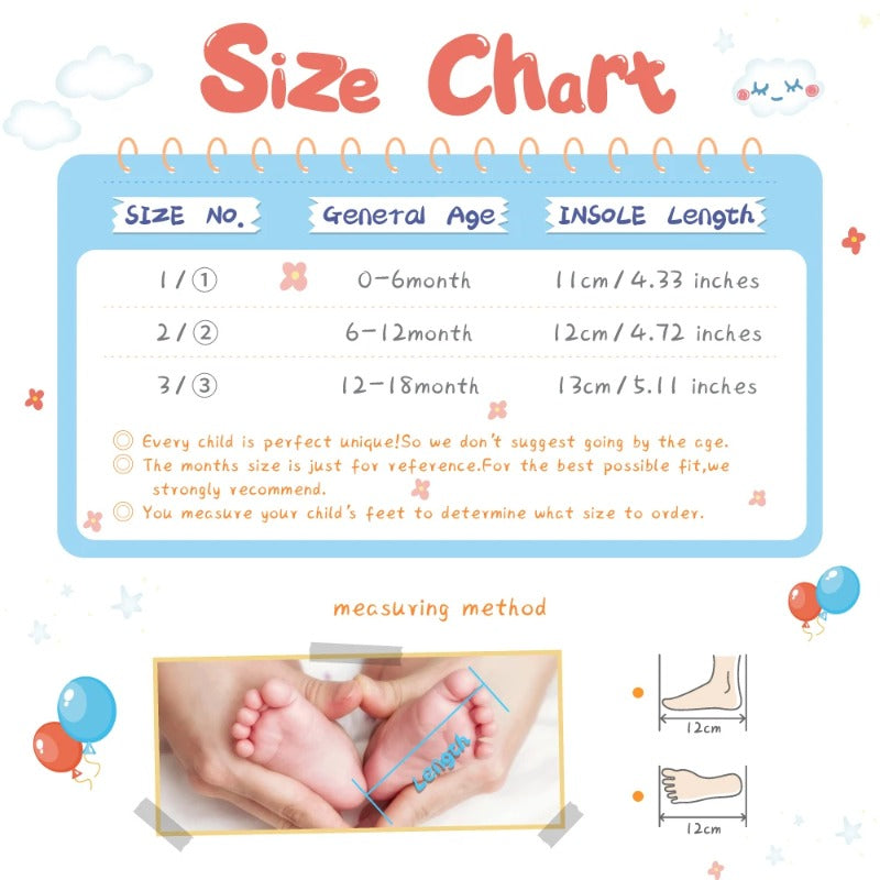 Christmas Baby Winter Shoes Size Chart