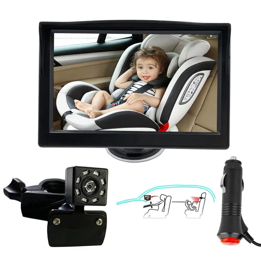 Car Seat Baby Monitor with Camera In A White Background