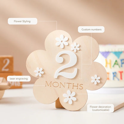 Baby Wooden Monthly Milestone Set