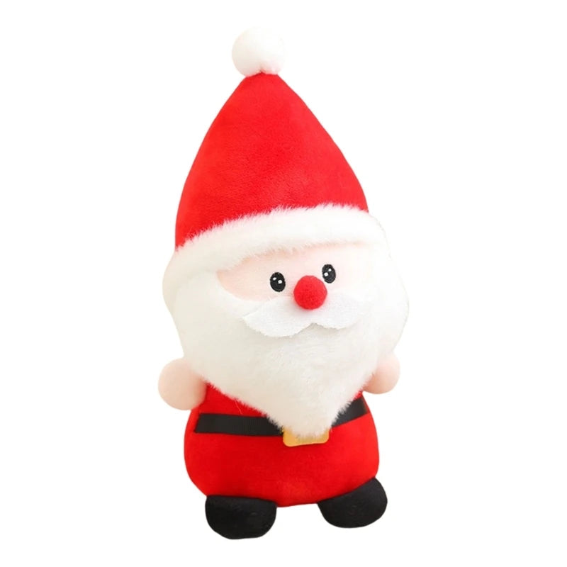 Santa Claus  In A Red Suit And Hat Plush Stuffed Toy In A White Background