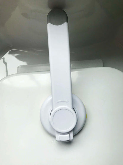  White Toilet Bowl With Attached White Toilet Lock 